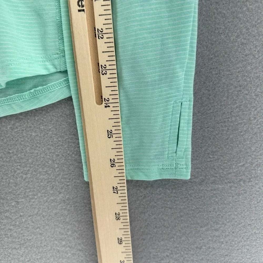 Under Armour HeatGear Run Quarter Zip Pullover Mint Green Striped SZ M Thumbhole - Picture 6 of 8